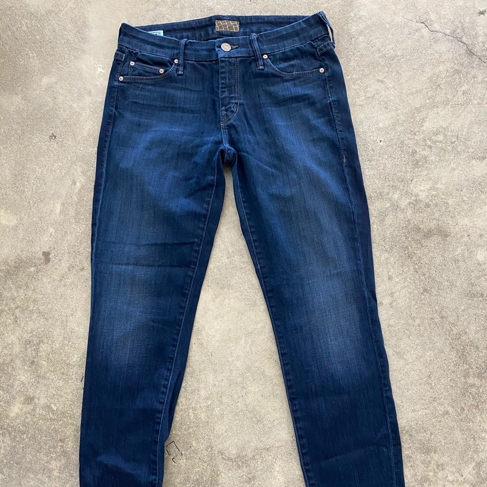 Mother The Looker Crop blue denim jeans size 27